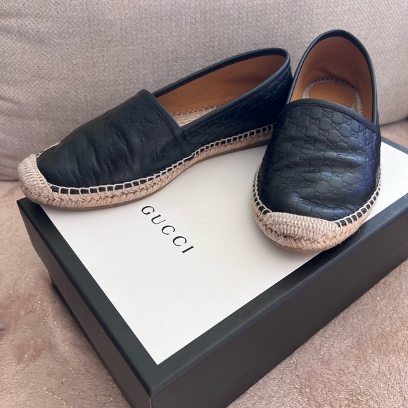 Authentic Gucci Espadrilles Microguccissima Leather with Rubber Sole - Picture 2 of 14